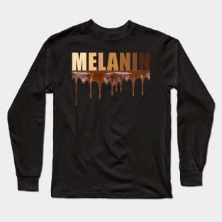 Melanin Shades Chocolate Black Pride Gift Long Sleeve T-Shirt